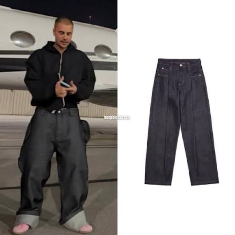 Never Worn Skylrk Justin Bieber Pleated Denim Jean Size S Dark Wash